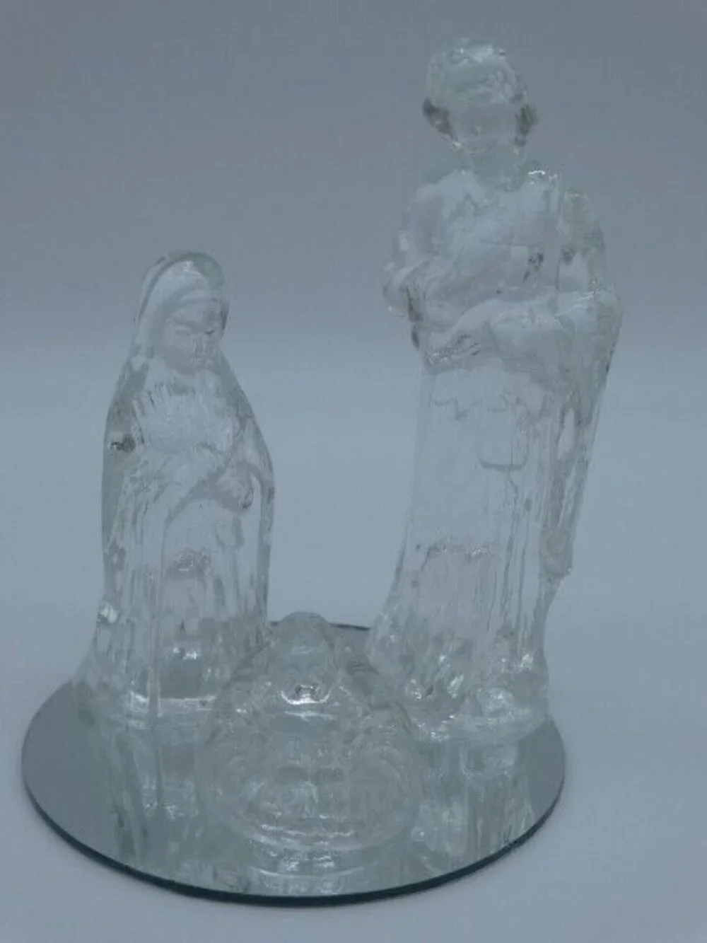 Nativity Glass Cystaled Christmas Nativity Glass Set of 4 Joseph Mary Jesus